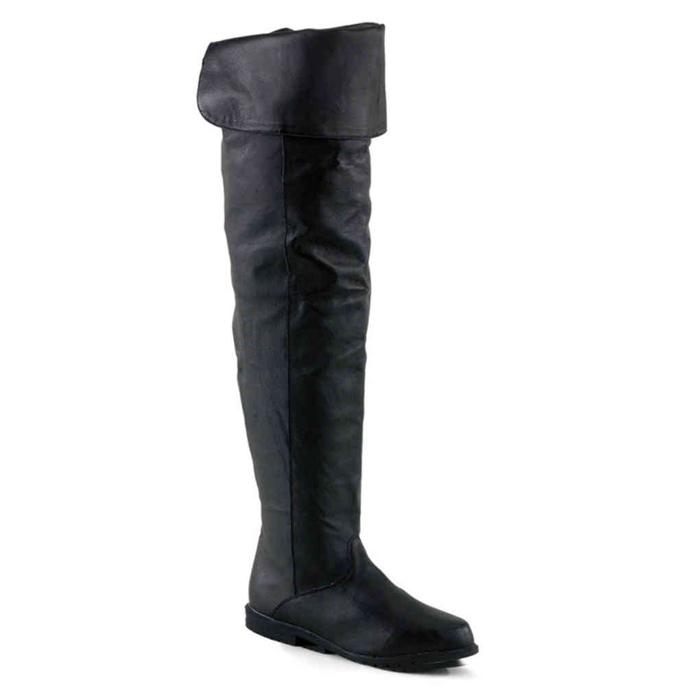 thigh high leather boots no heel