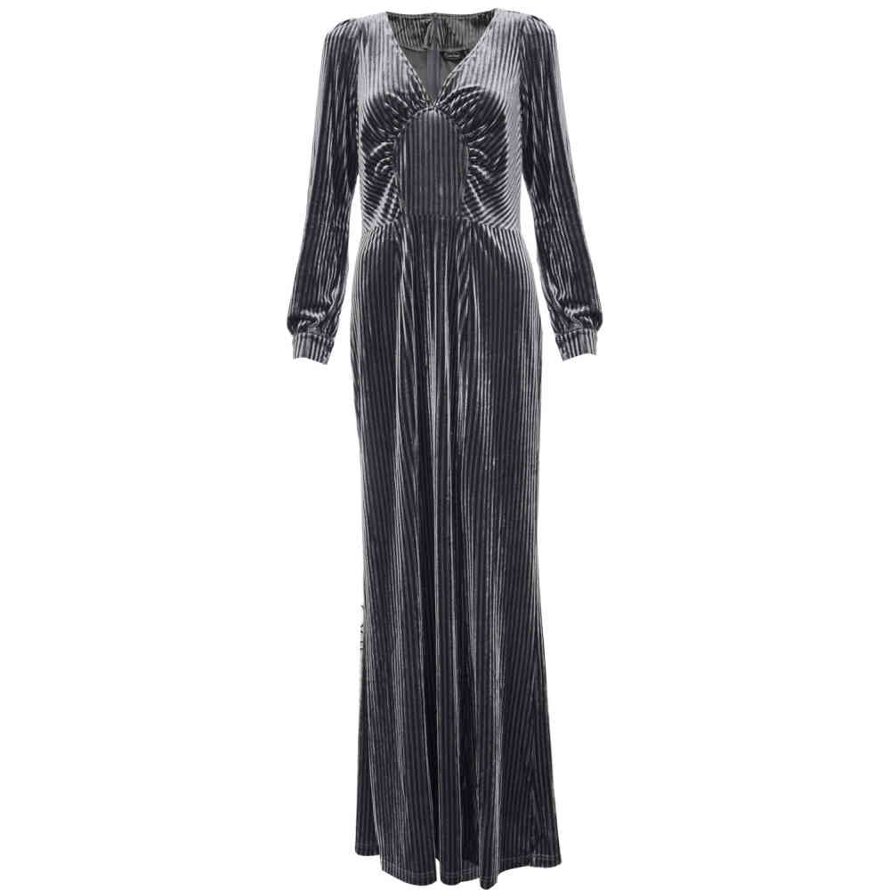 Voodoo Vixen Voodoo Vixen - Edith Velvet Jewel Long dress - Grey | Atti