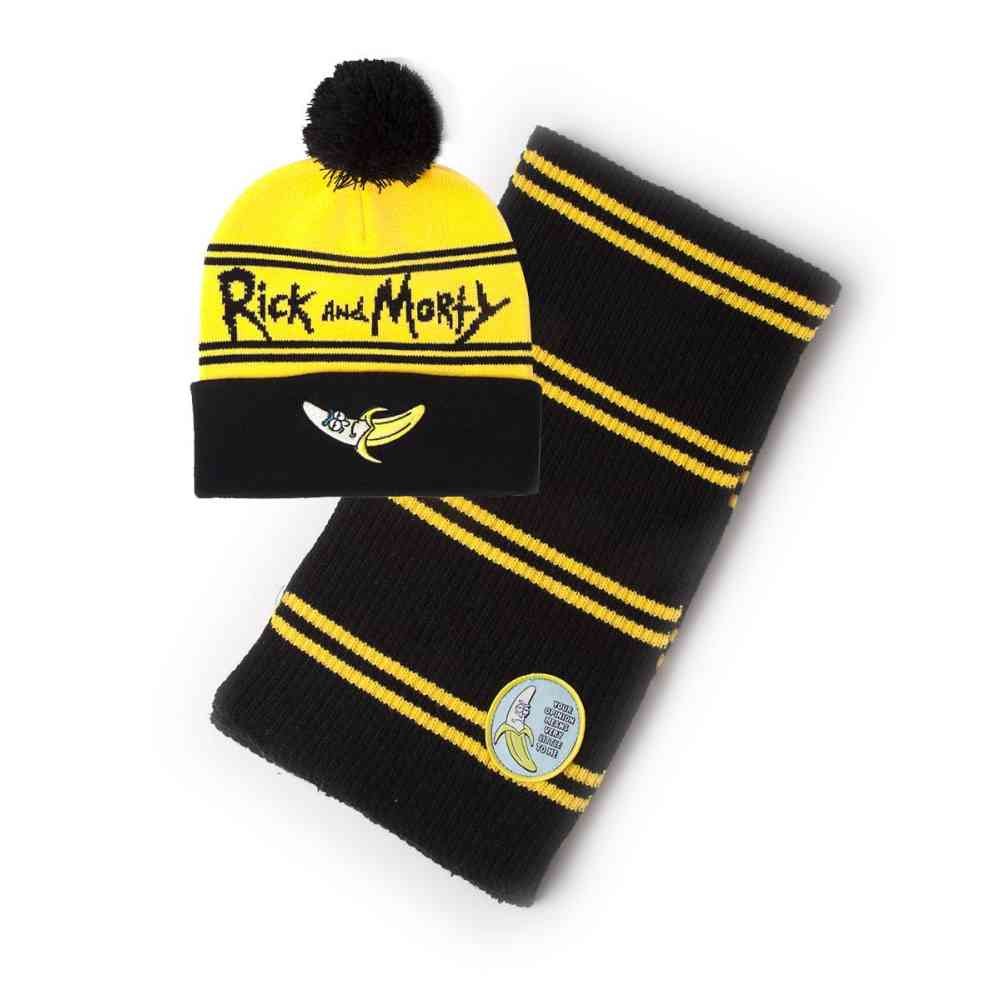 yellow black beanie