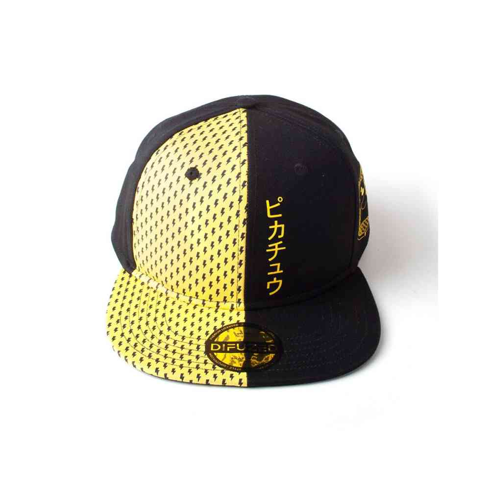 Pokemon Snapback Cap Block Pikachu Black Yellow Attitude Europe