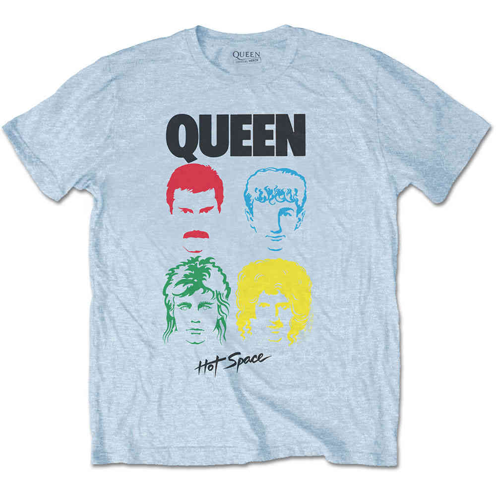 Queen Mens Tshirt Hot Space Album Blue Attitude Europe